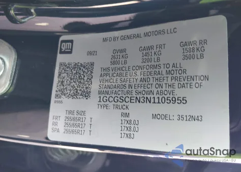 2022 Chevrolet Colorado 2Wd Short Box Lt z USA, uszkodzony, nr VIN 1GCGSCEN3N1105955